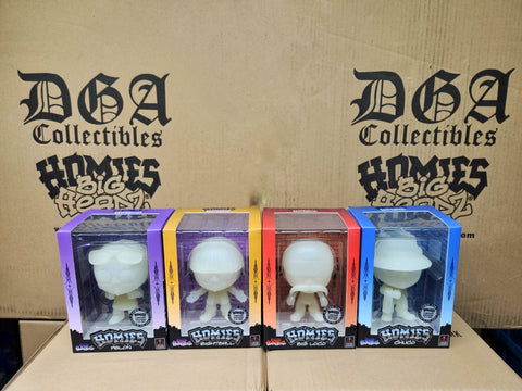 HOMIES™ - "LIMITED EDITION" GLOW IN THE DARK-BIG HEADZ FIGURES(SET OF 4)// L.A. COMIC CON 2022