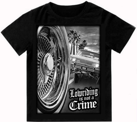 "Lowriding Is Not A Crime" Black Men's Tee