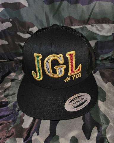 "JGL #701" TRI COLOR CON ORO SNAPBACK HAT