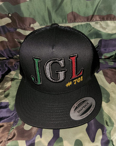 "JGL #701" TRI COLOR CON NEGRO SNAPBACK HAT